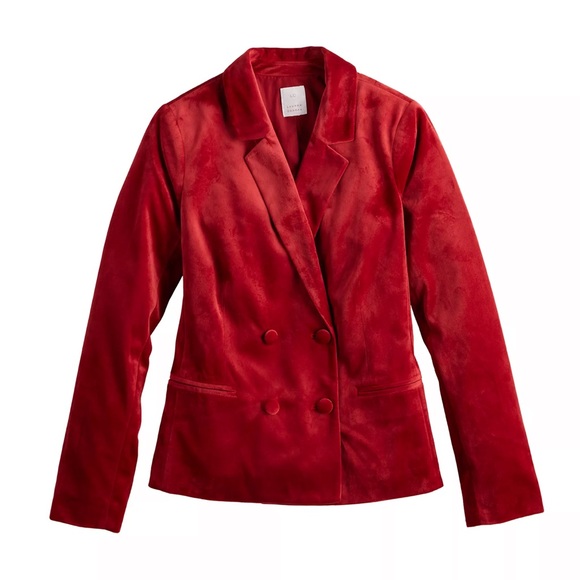 Lauren Conrad XL Double Breasted Notch Collar Faux Suede Blazer Career Workwear - Picture 2 of 7